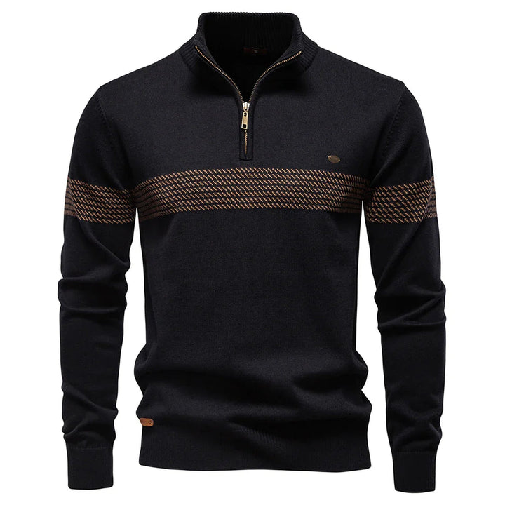 Amitai - Klassischer Strick Pullover Mit Halbem Reißverschluss