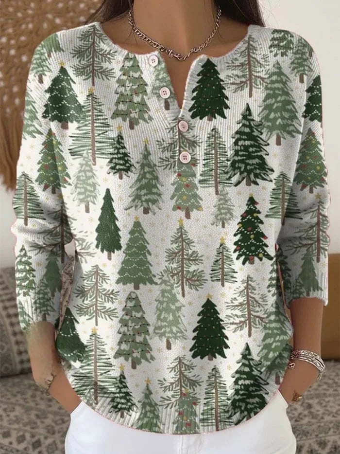 Moneeka – Weihnachts Pullover Mit Knöpfen