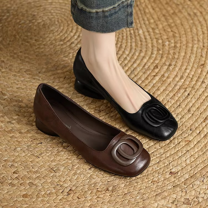 Danique – Ballerinas Mit Eckiger Spitze Und Schnalle