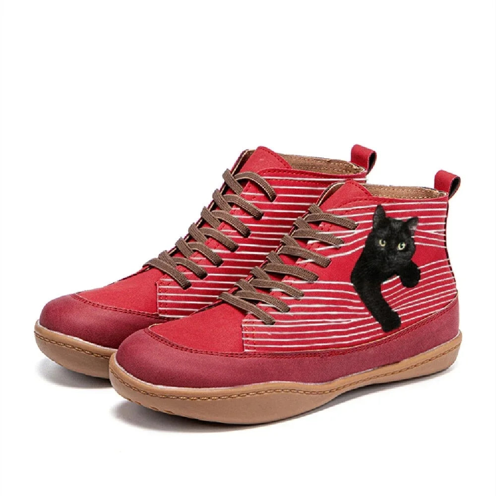 Zara - Stylischer Stiefel Mit Katzenmotiv