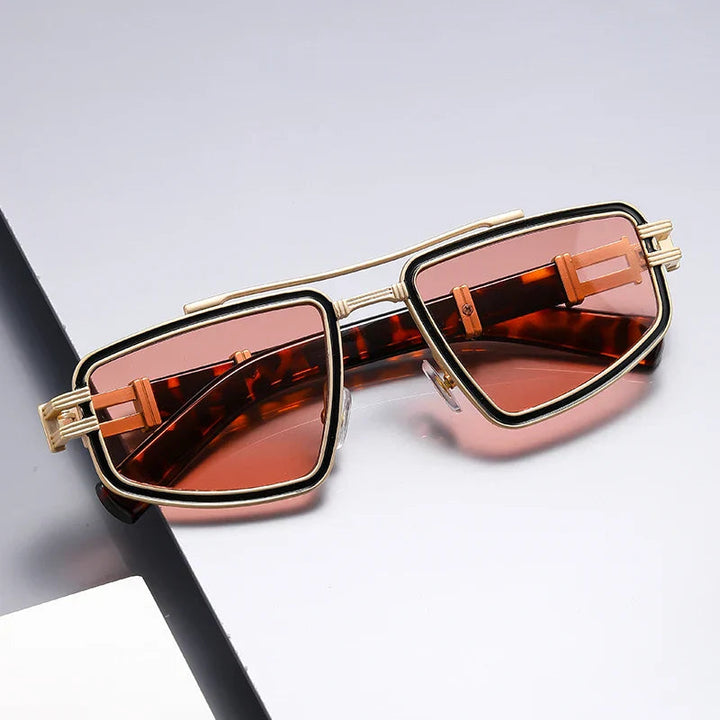Jerold – Sonnenbrille mit schmalem Geometrischem Metallrahmen