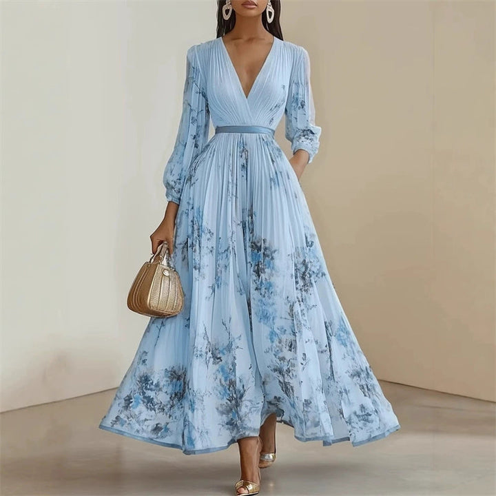 Pramudi - Elegantes Maxi Kleid Mit langen Ärmeln