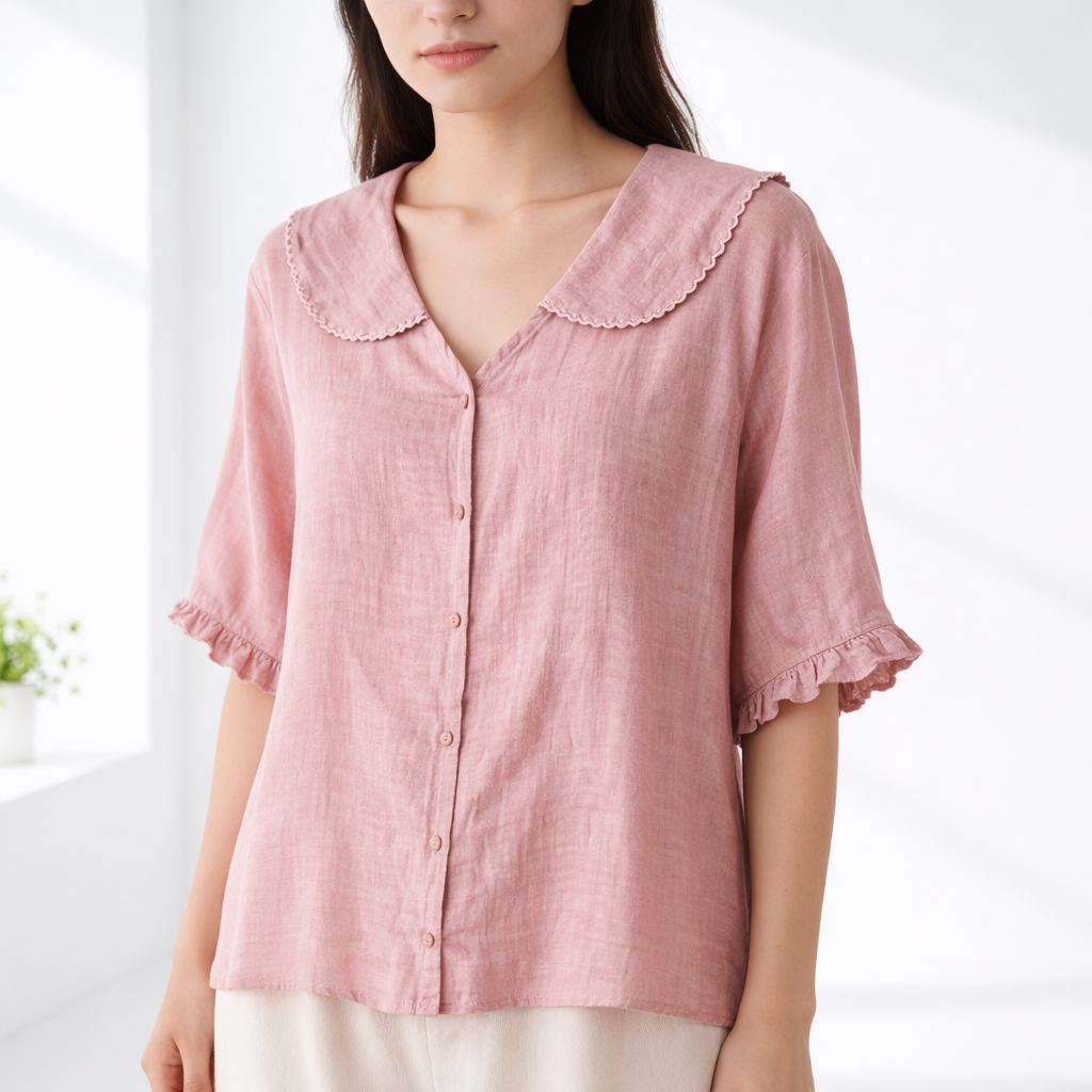 Meygan - Blusa Con Cuello Peter Pan