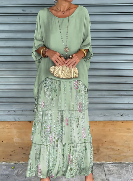 Leona - Lockeres Maxikleid Mit Rundhalsausschnitt