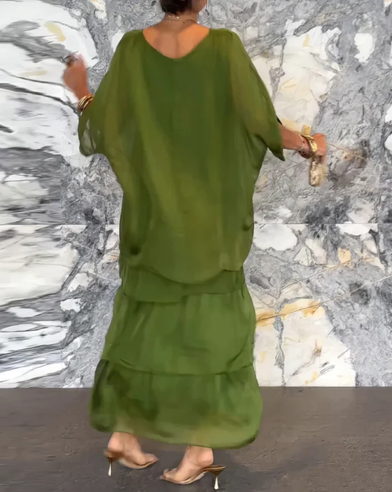 Leona - Lockeres Maxikleid Mit Rundhalsausschnitt