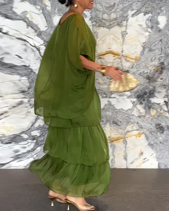 Leona - Lockeres Maxikleid Mit Rundhalsausschnitt