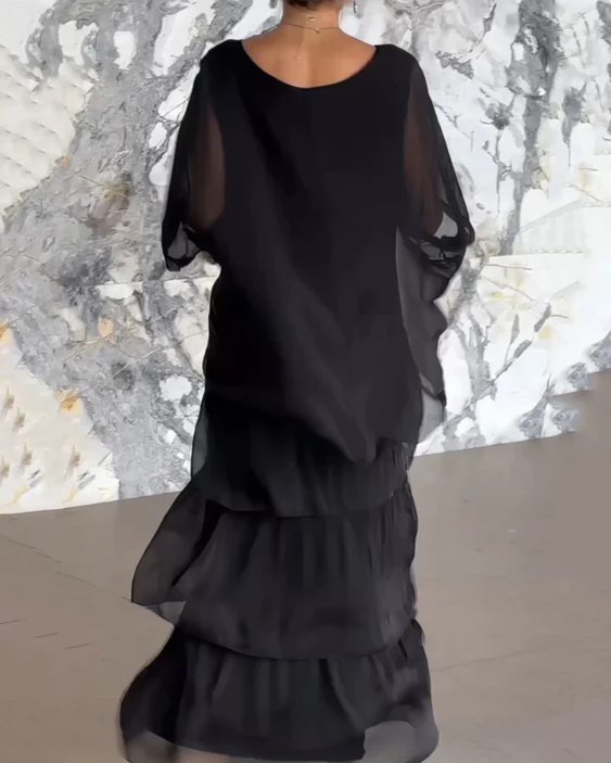 Leona - Lockeres Maxikleid Mit Rundhalsausschnitt