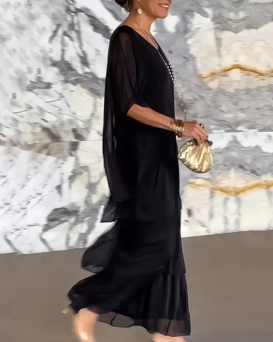 Leona - Lockeres Maxikleid Mit Rundhalsausschnitt