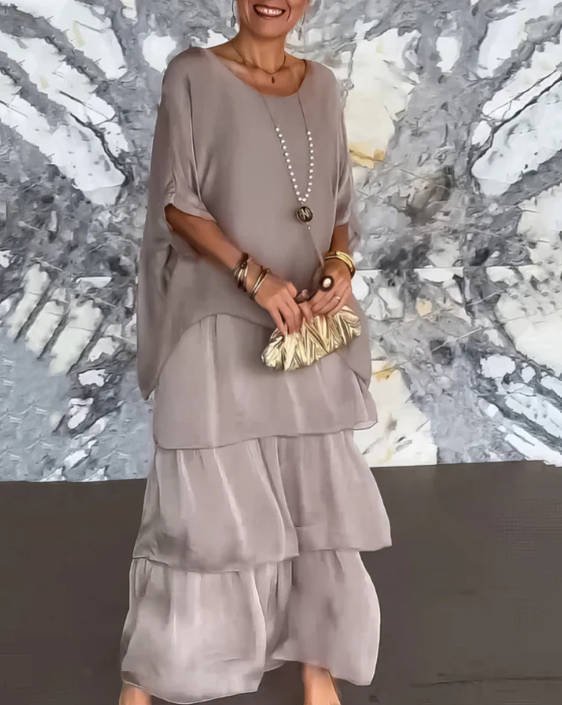 Leona - Lockeres Maxikleid Mit Rundhalsausschnitt