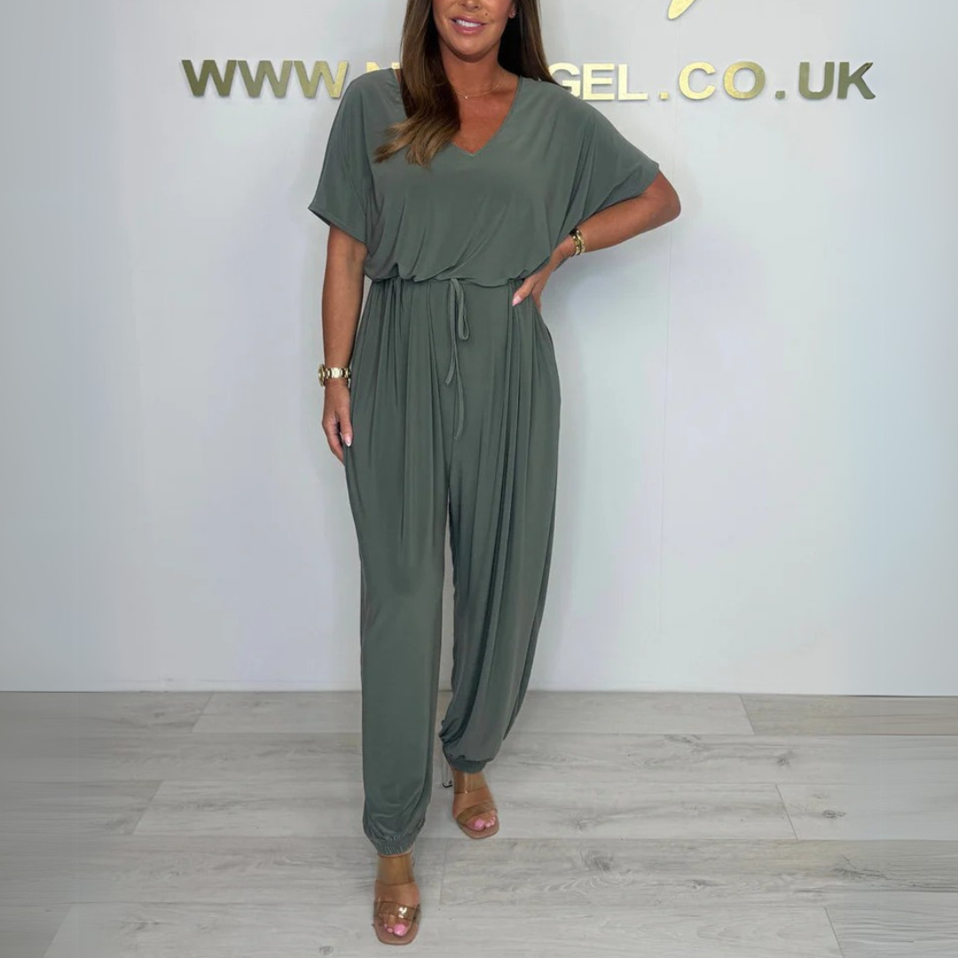 Leysan – Baumwoll Jumpsuit  Mit V Ausschnitt