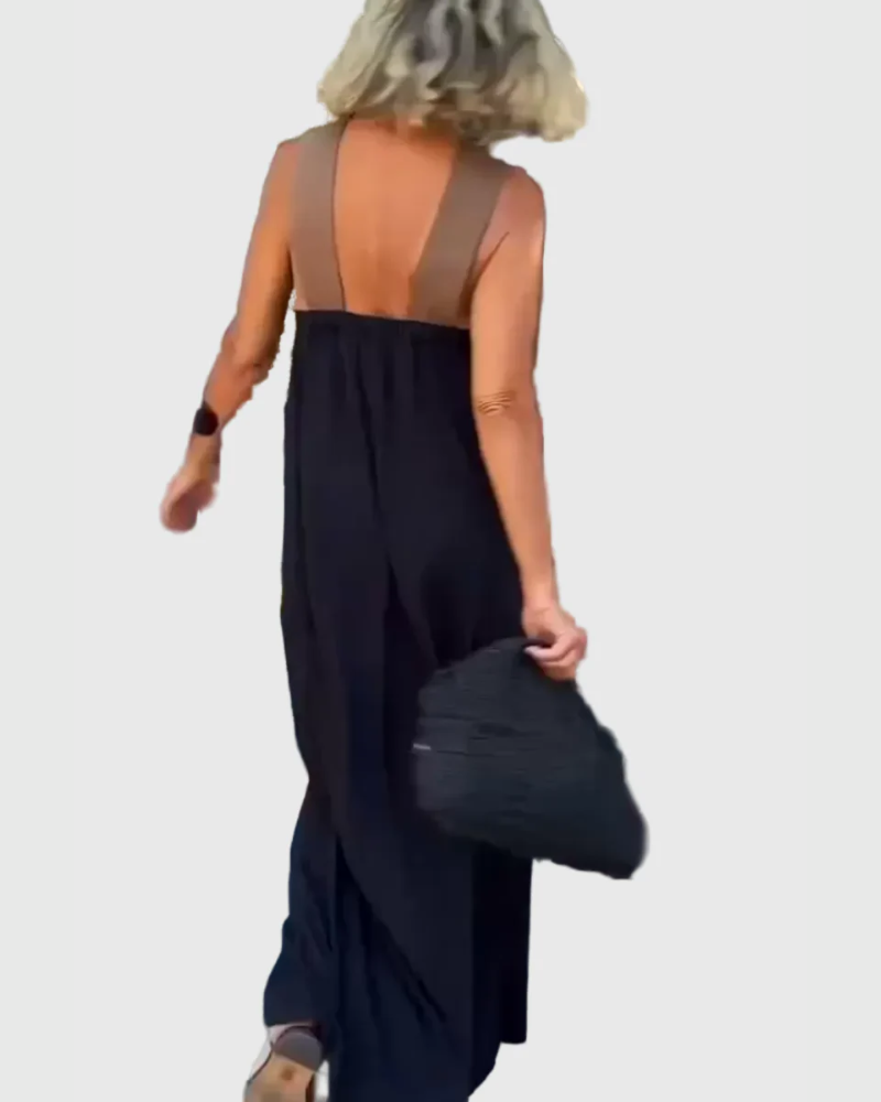 Frederikke – Elegantes Maxikleid Mit Gekreuztem Ausschnitt