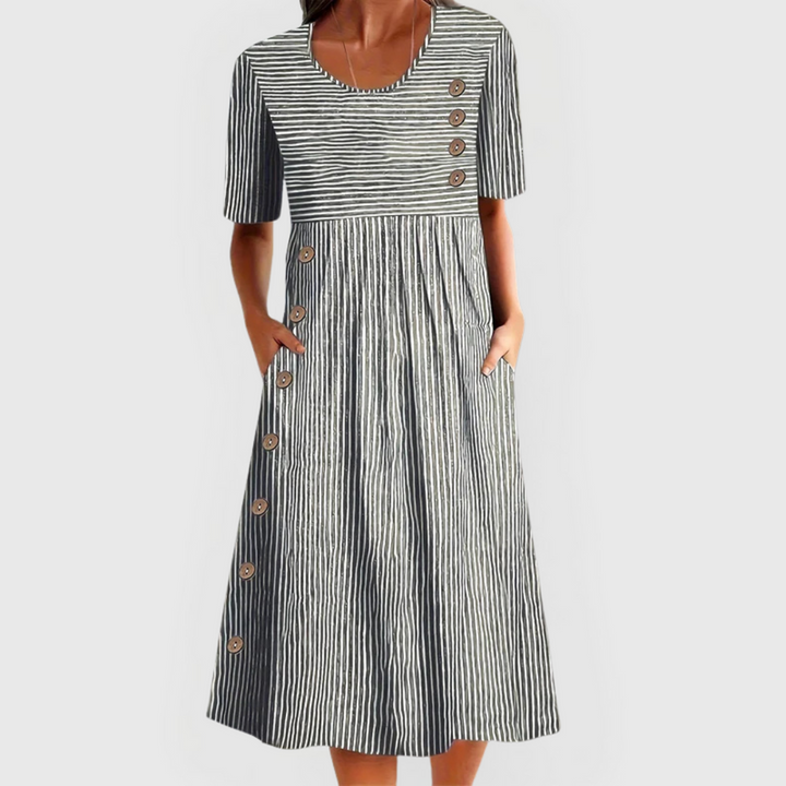 Josipa – Bequemes Gestreiftes Midi Kleid