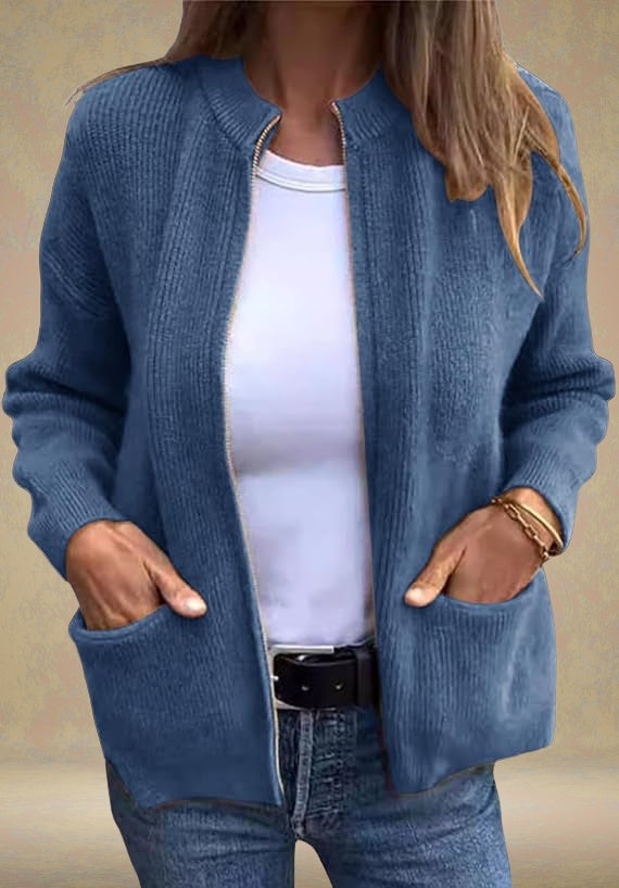 Marsha – Herbst Strickjacke Mit Reißverschluss