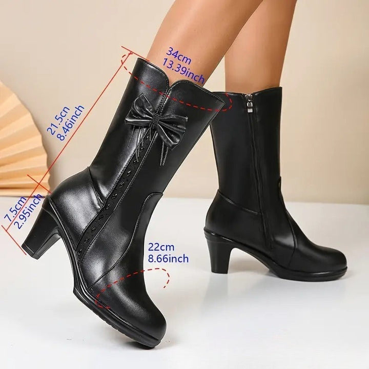 Nuccia - Vintage Lederstiefel Mit Schleife