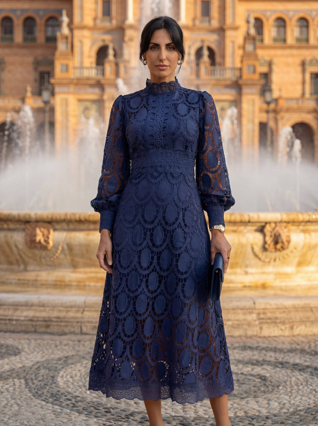 Maelle - Elegantes Langarm Kleid Aus Spitze