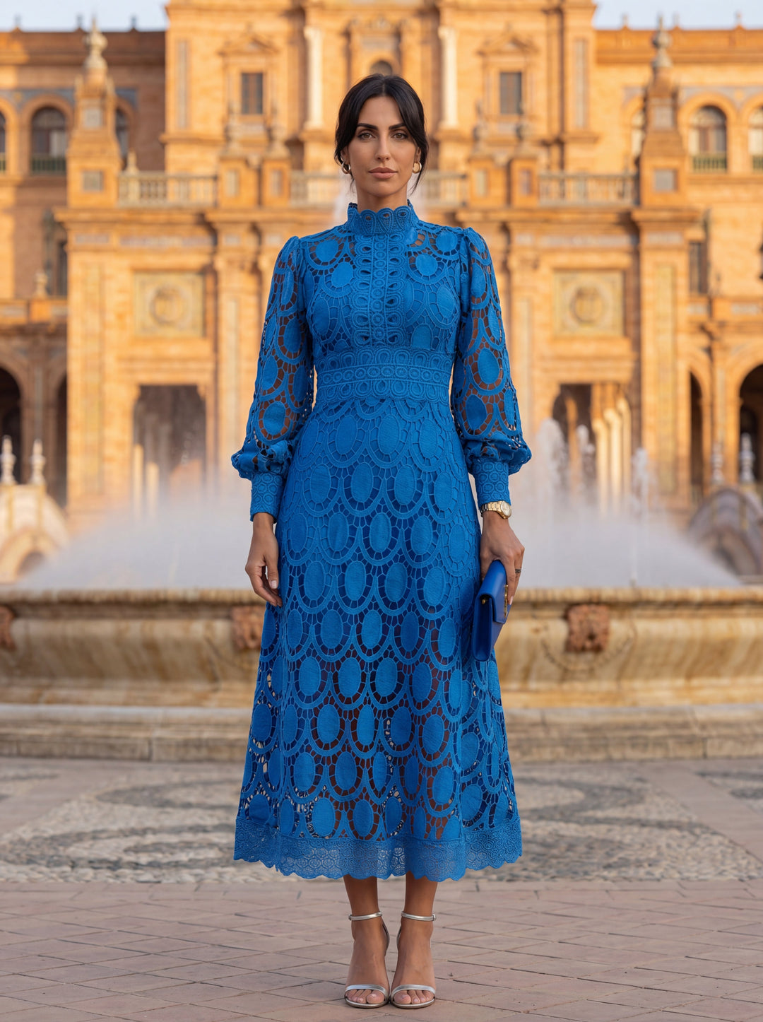 Maelle - Elegantes Langarm Kleid Aus Spitze