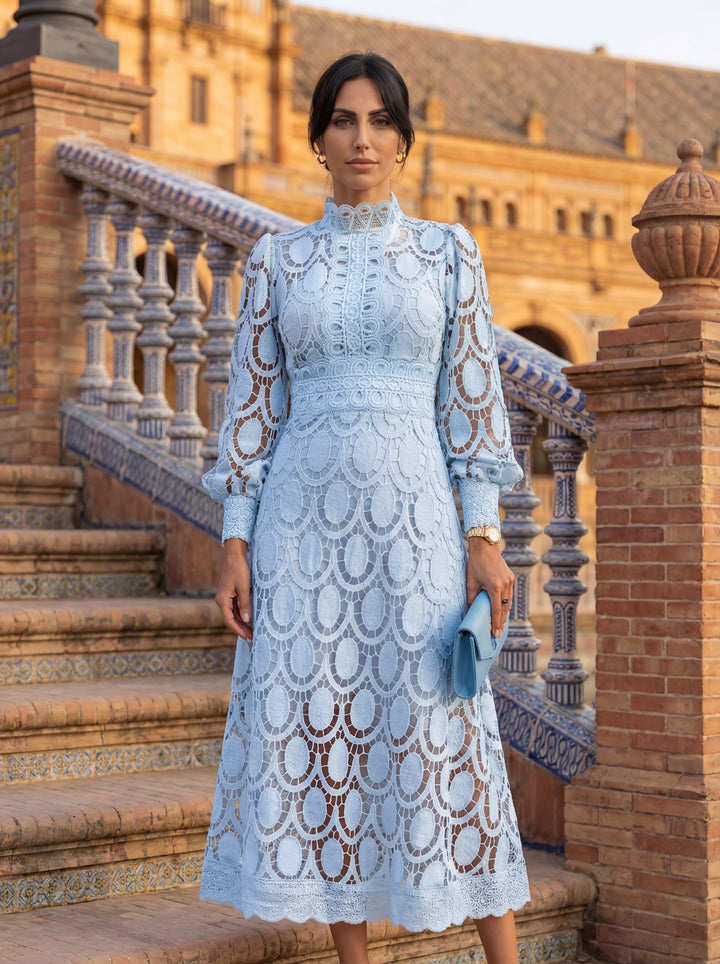 Maelle - Elegantes Langarm Kleid Aus Spitze