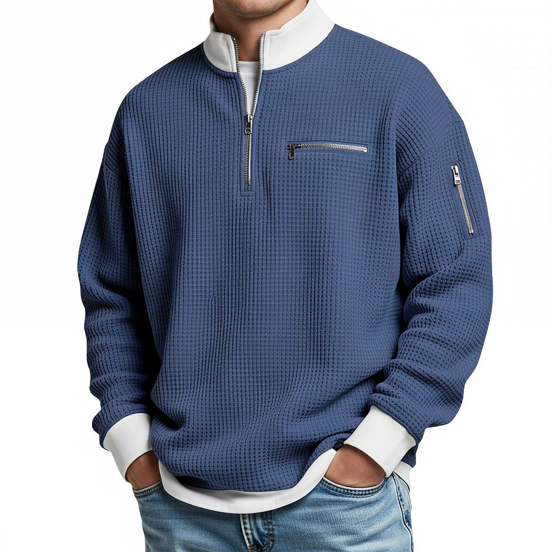 Jose - Eleganter Strickpullover Mit Halbem Reißverschluss