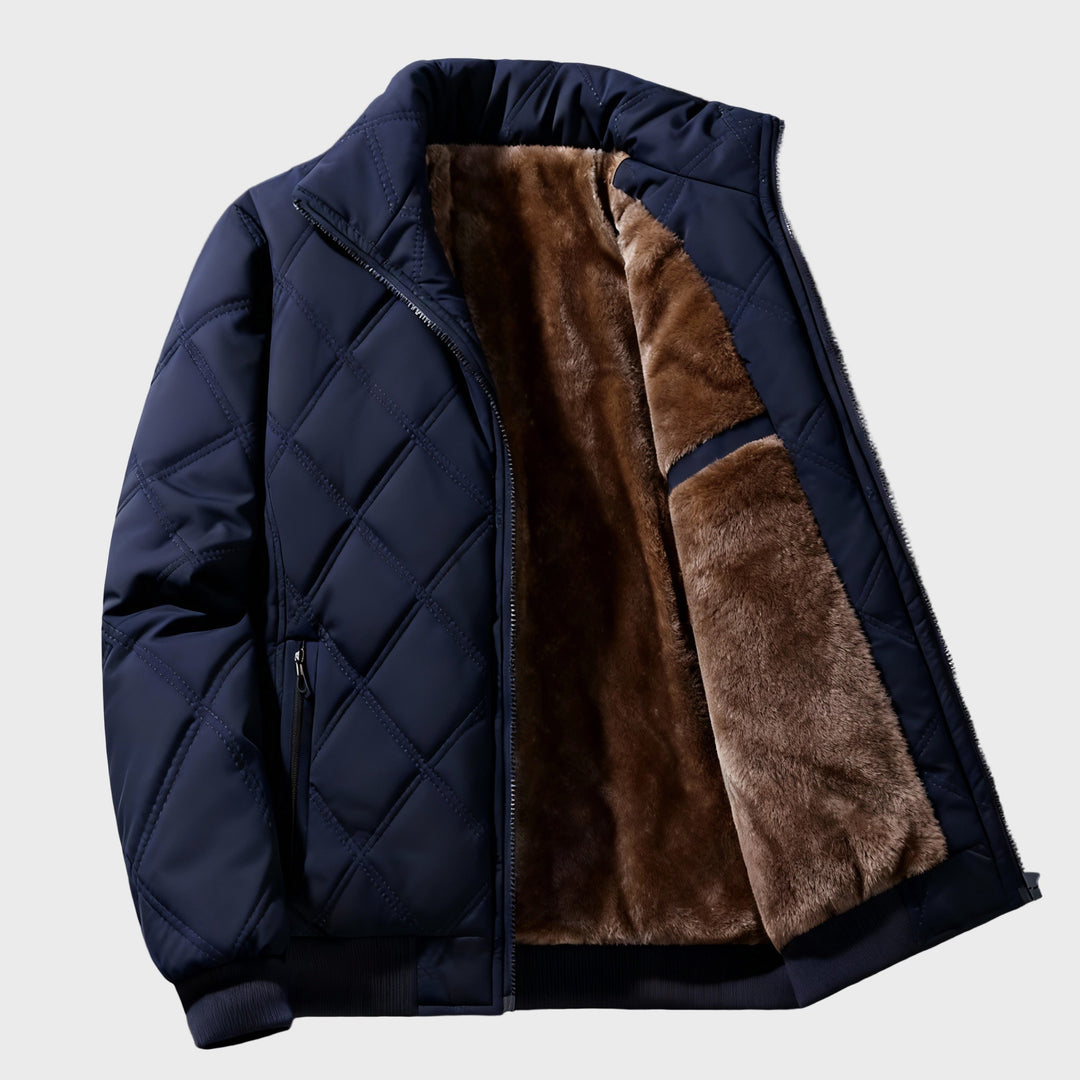 Grisson – Jacke Mit Rautenmuster Und Stehkragen