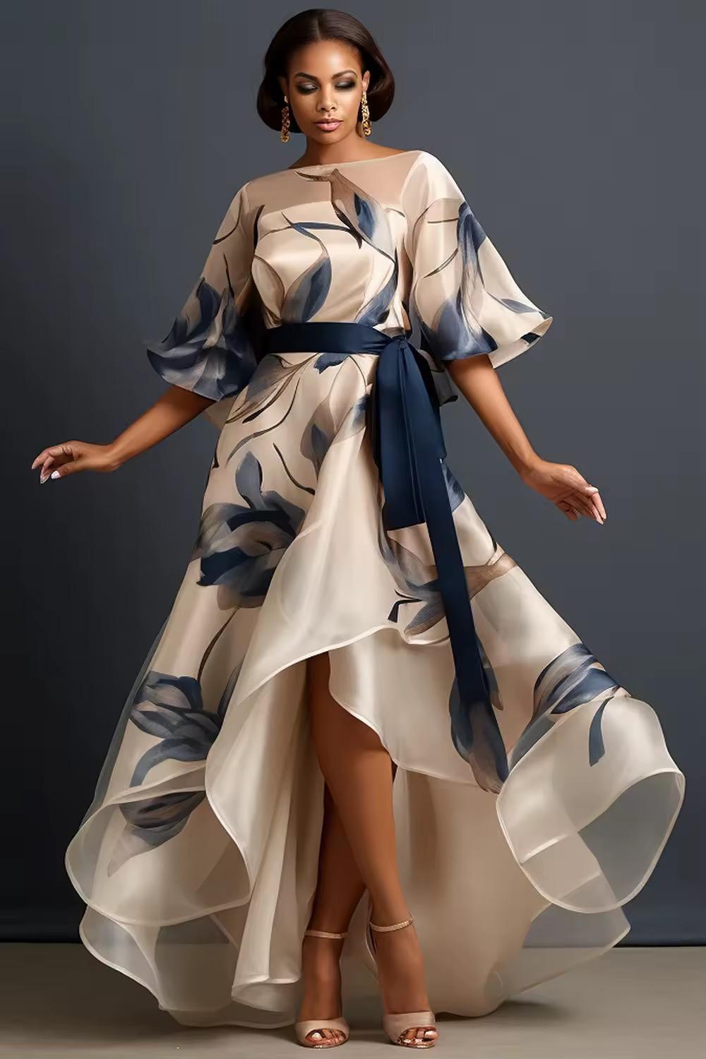 Lunara – Fließendes Maxikleid aus Chiffon mit Blumenmuster