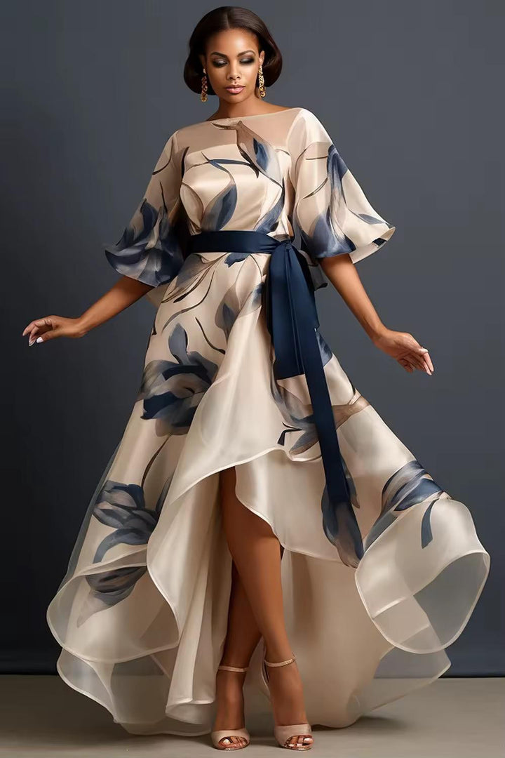 Lunara – Fließendes Maxikleid aus Chiffon mit Blumenmuster