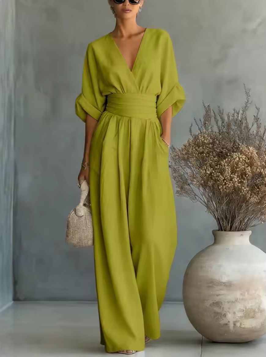 Aurore - Bequemer Jumpsuit Mit V-Ausschnitt