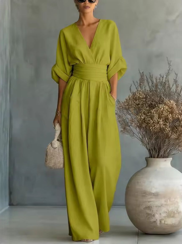Aurore - Bequemer Jumpsuit Mit V-Ausschnitt