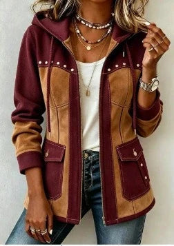 Lyndsay – Jacke Mit Kapuze Und Kontrastierenden Strukturierten Einsätzen