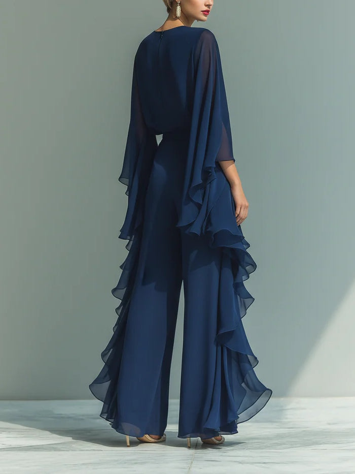 Elyssa – Elegantes Chiffon-Set Mit Rüschen