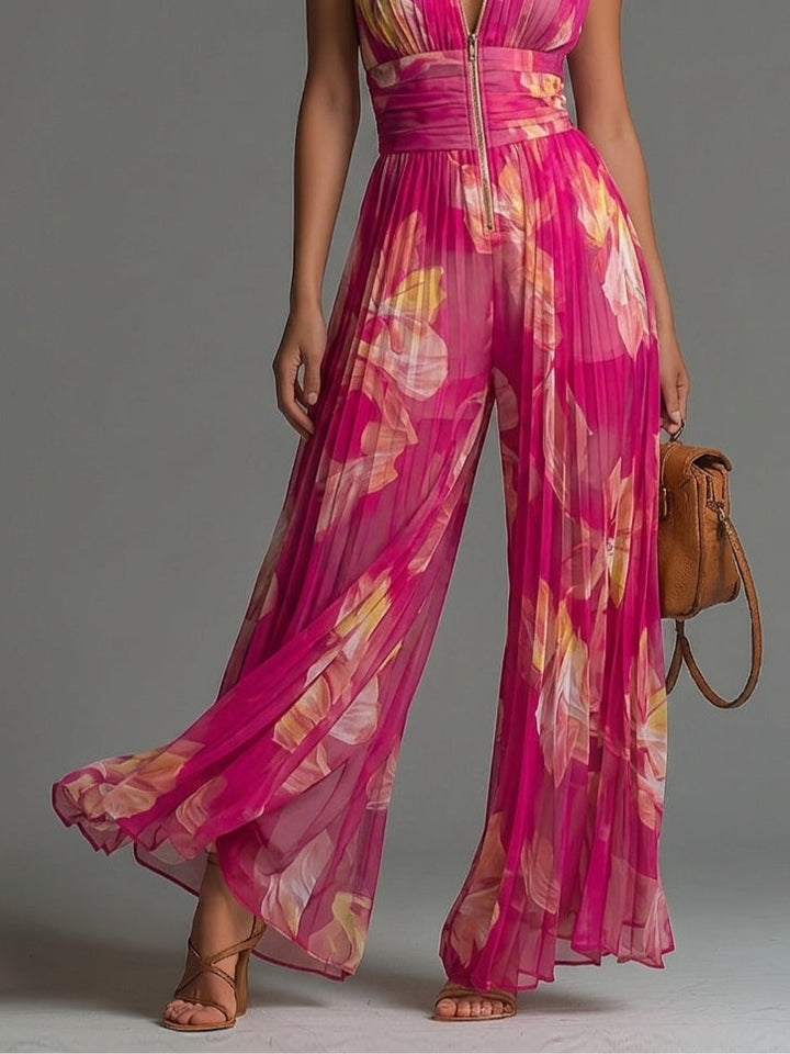 Sandria - Jumpsuit Mit Reißverschluss Und Blumenmuster
