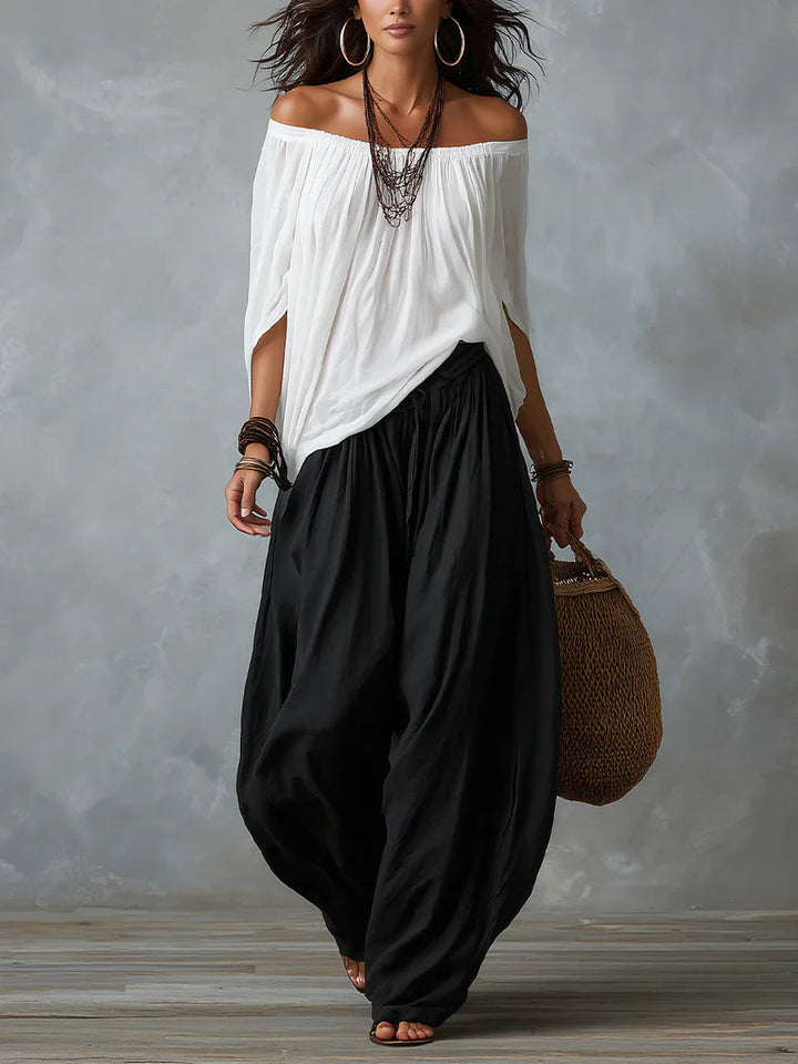 Joryna – Set Aus Asymmetrischem Oberteil Und Weiter Palazzo-Hose
