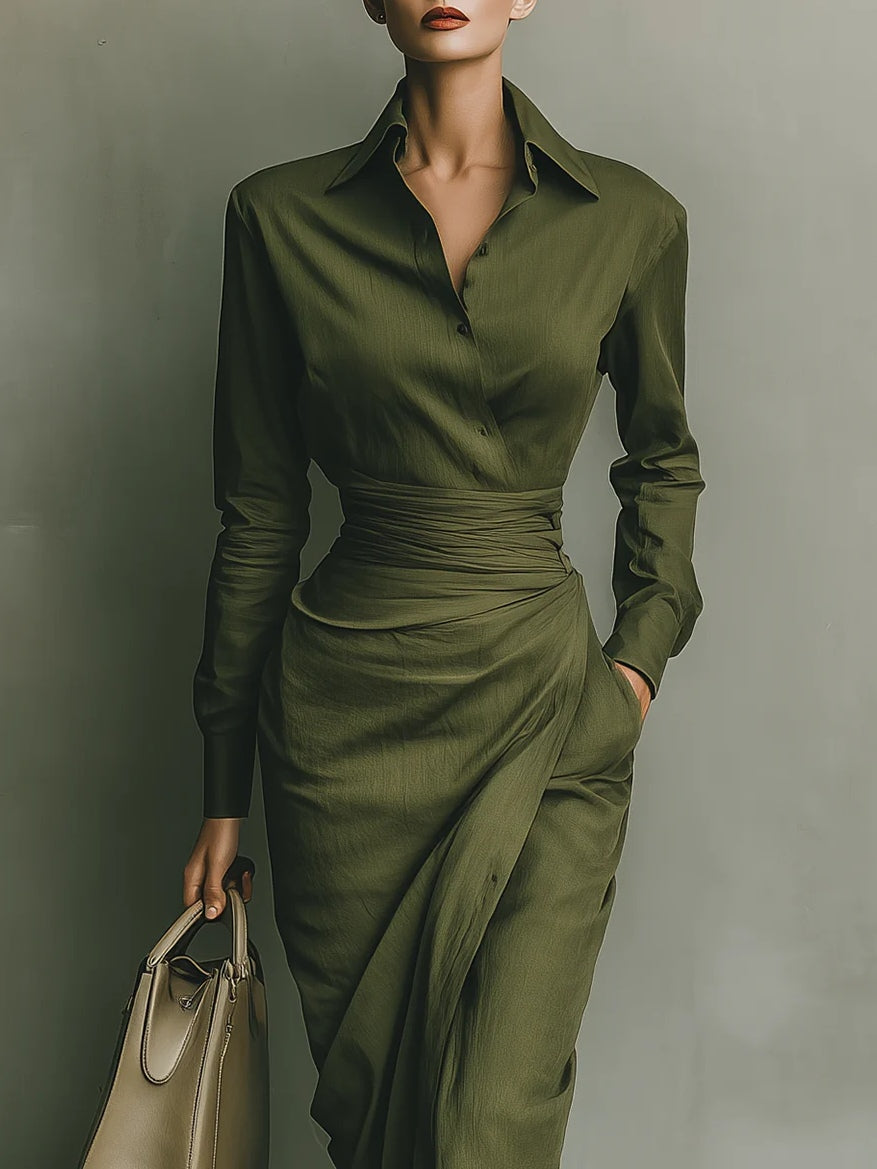 Kaelynne – Wickelkleid mit Umgeschlagenem Kragen