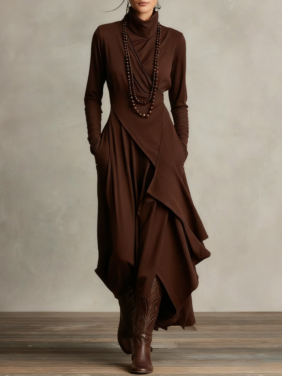 Patrizia – Asymmetrisches Tunika Maxi Kleid