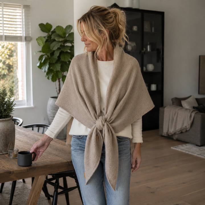 Isabel – Fleece-schal MIT Bindeband Vorne