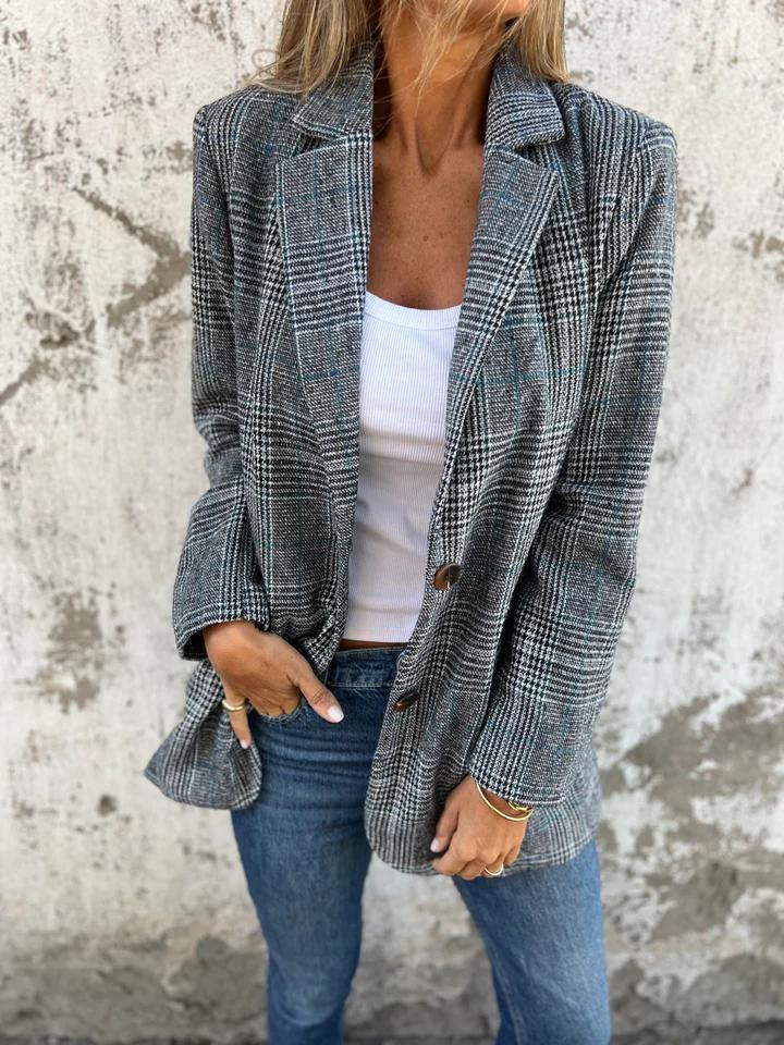 Eshania – Elegante Jacke Mit Karomuster