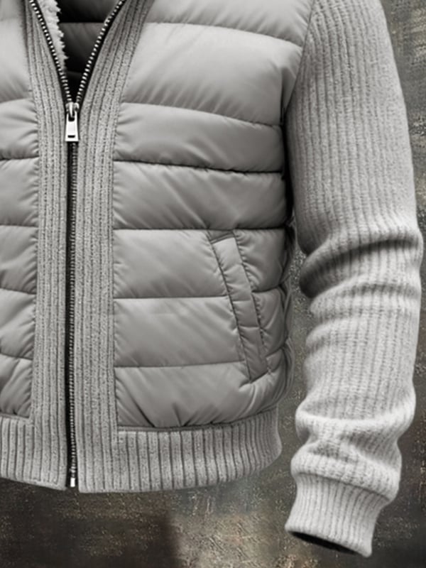 Kylian – Vintage Strick Jacke Im Patchwork Stil Für Draußen