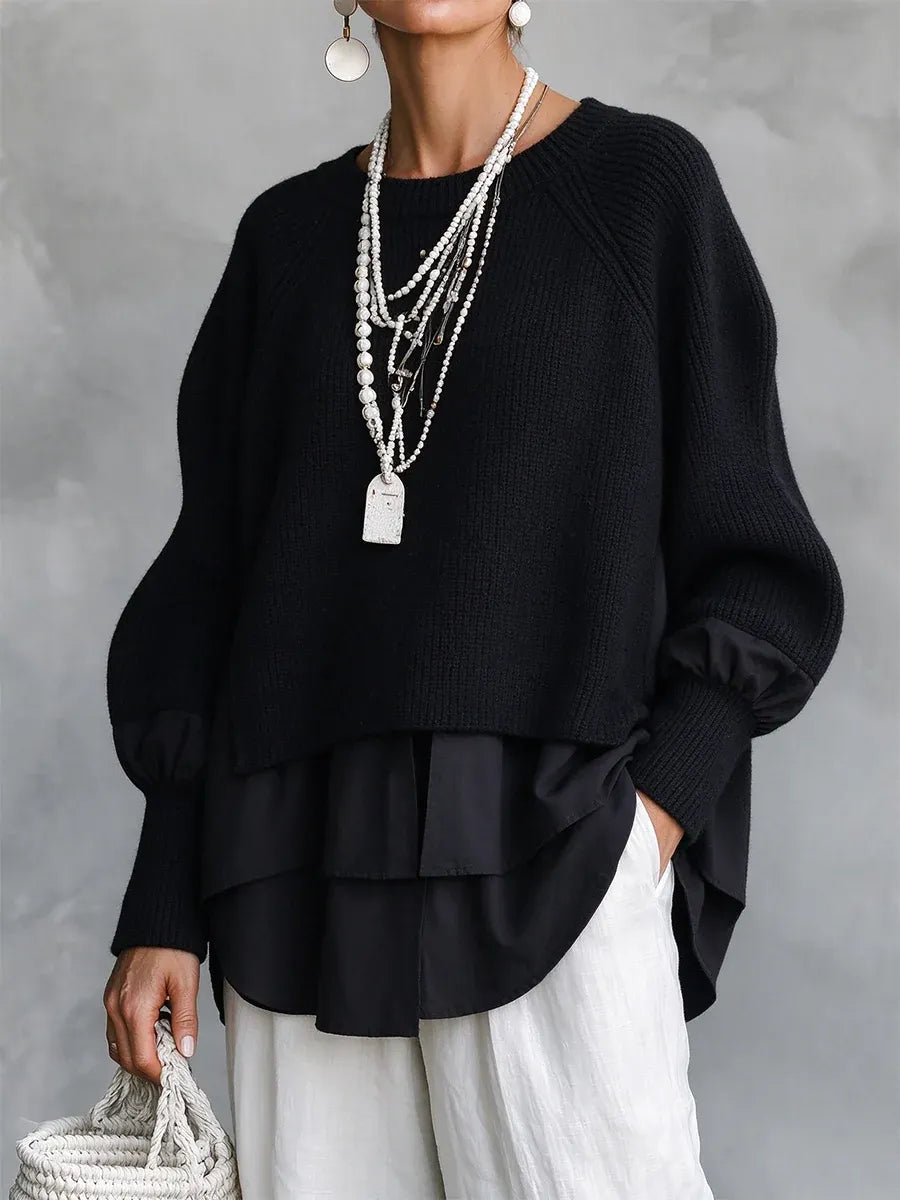 Milika – Gerippter Strick Pullover Mit Raglanärmeln