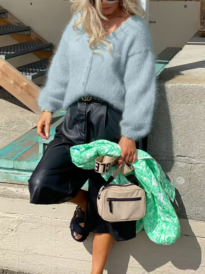 Hozanna - Langärmeliger Strickpullover Mit Knöpfen