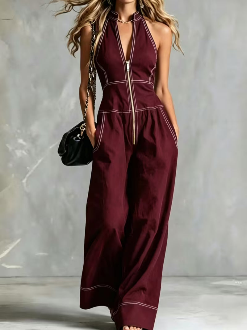 Bryana – Gestreifter Patchwork Jumpsuit