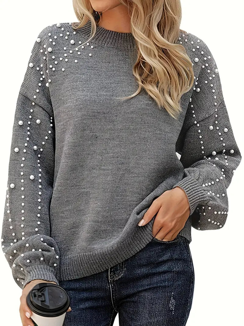 Quinlee – Langärmeliger Strick Pullover Mit Rundhalsausschnitt
