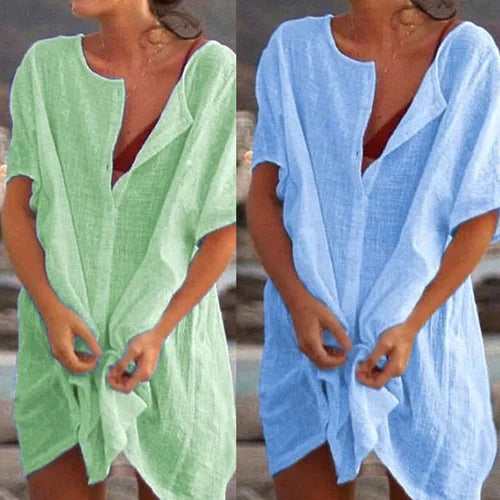 Anjini – Lockeres Strandkleid Mit kurzen Ärmeln