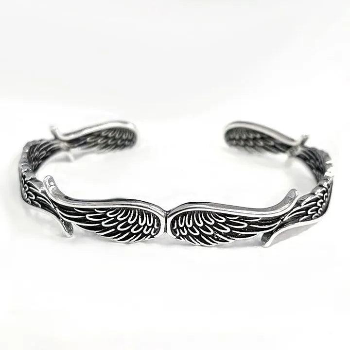 Maynard – Silbernes Vintage-Armband mit Engelsflügeln