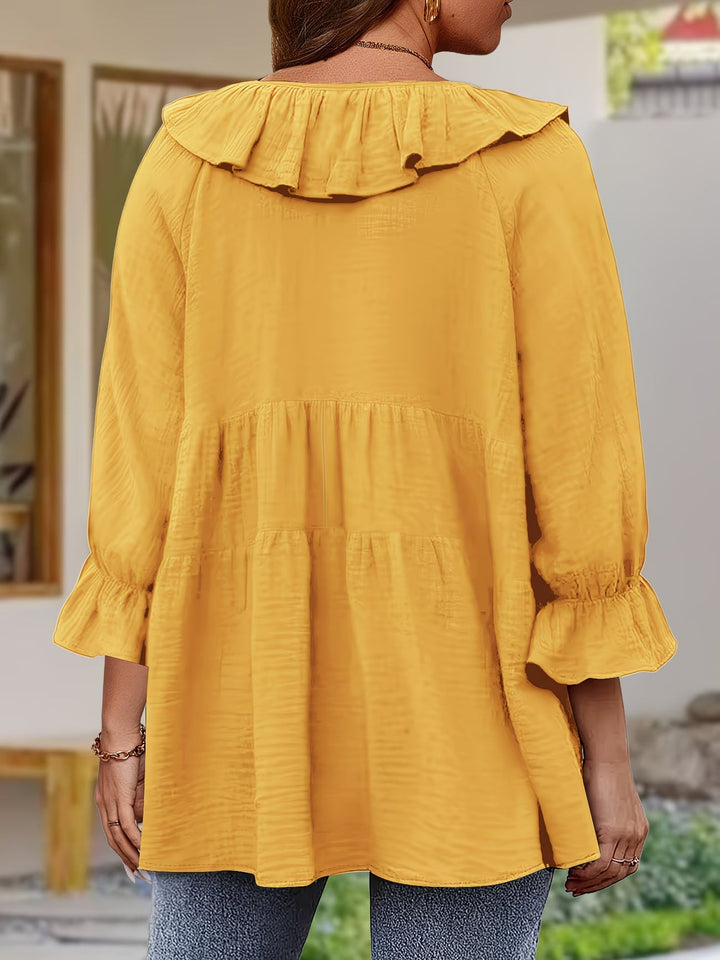Garbine – Elegante Bluse Mit Rüschen Am Ausschnitt