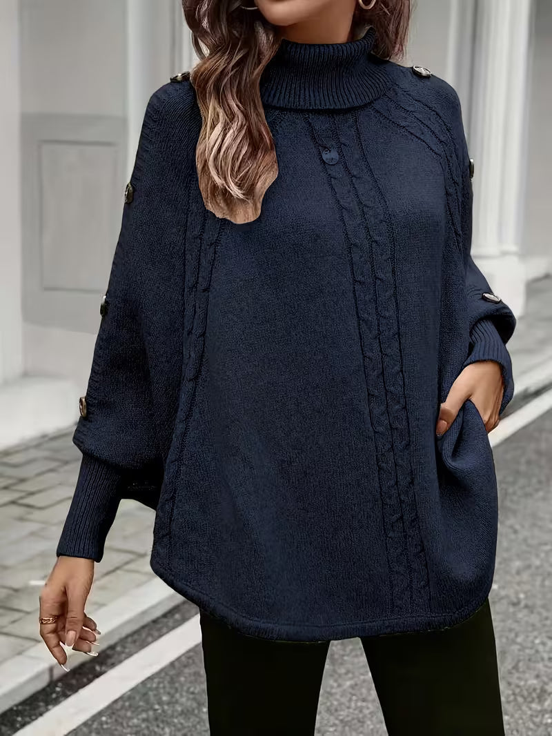 Lolana – Pullover Mit Hohem Kragen Und Gedrehtem Stil