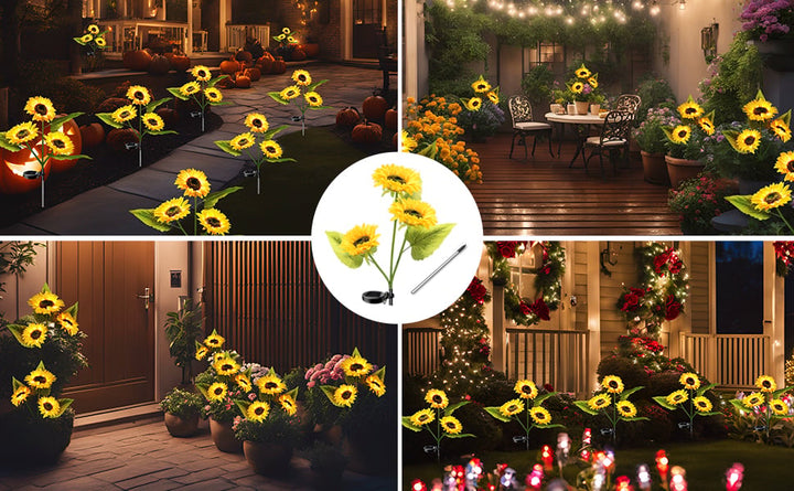 FloralGlow - Solar LED SonnenblumenGartenleuchten