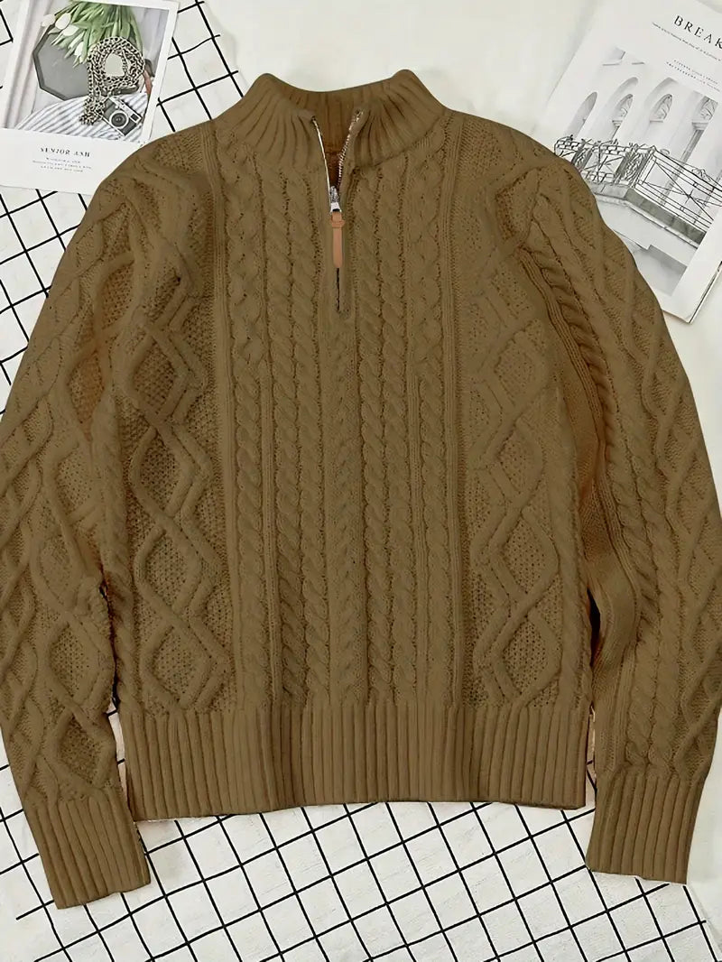 Rabada – Strickpullover Mit Halbem Reißverschluss Und Stehkragen