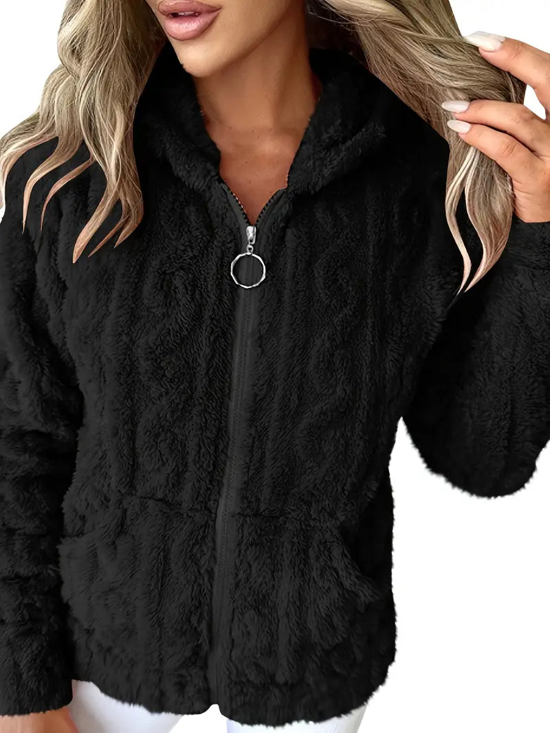 Ganka - Langarm Kapuzenpullover Mit Reißverschluss