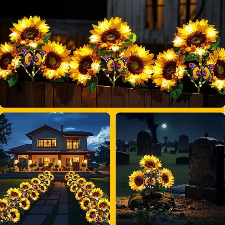 FloralGlow - Solar LED SonnenblumenGartenleuchten