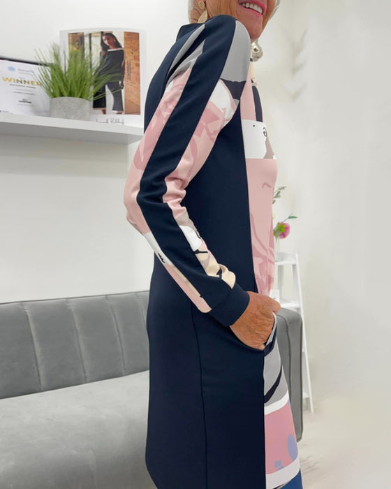 Lexiana – Midikleid Mit Abstraktem Print Und Reißverschluss