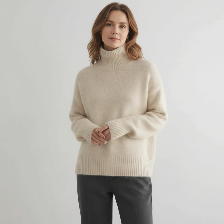 Marchao - Warmer Rollkragen Pullover Mit Hohem Kragen